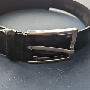 Danier Black Leather Belt Silver Buckle Conditioned And Ready To Wear. S